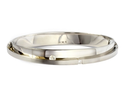 Armreif Platin 950 mit Brillant und Princess-Cut-Diamant