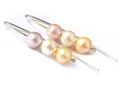 Ohrhaenger Platin 950 mit Brillanten und Suesswasser-Zuchtperlen