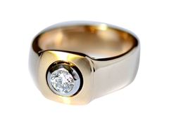 Ring Gold 750_Platin 950_Brillant 0,52 ct