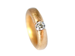 Spannring Gold 750, Brillant 0,92 ct F - si1  3x ex-003